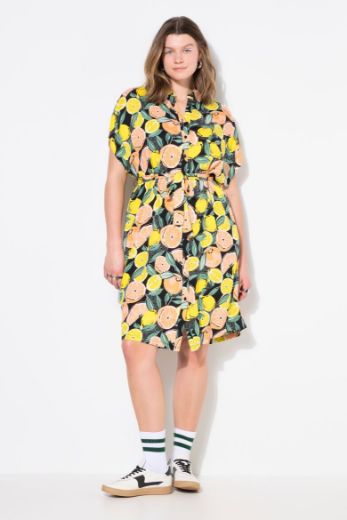 Plus size veliki brojevi Haljina midi kratkih rukava za punije