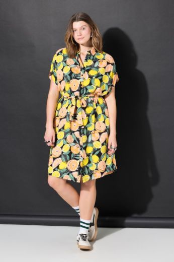 Plus size veliki brojevi Haljina midi kratkih rukava za punije