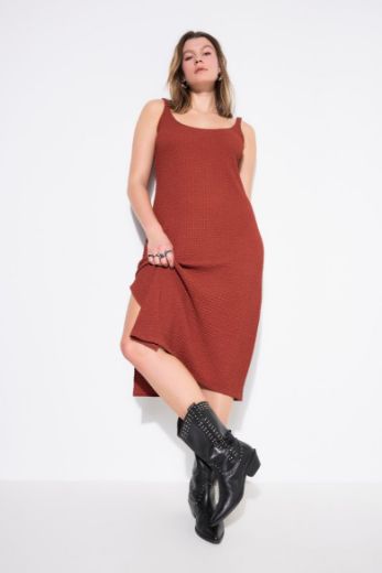 Plus size veliki brojevi Haljina midi bez rukava za punije