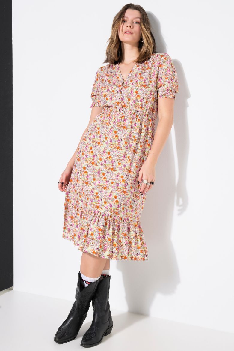 Plus size veliki brojevi Haljina kratkih rukava A kroja za punije