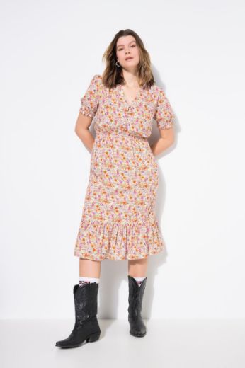 Plus size veliki brojevi Haljina kratkih rukava A kroja za punije