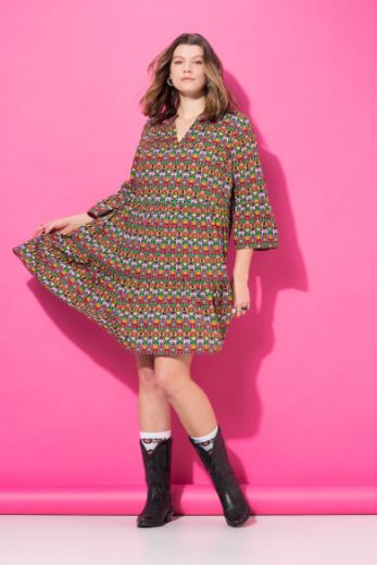 Plus size veliki brojevi Haljina 3/4 rukava na volane za punije