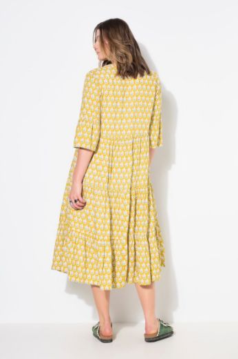 Plus size veliki brojevi Haljina maxi 3/4 rukava na volane za punije