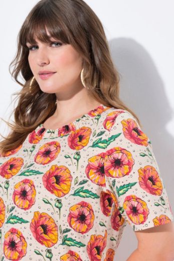 Plus size veliki brojevi Majica kratkih rukava okruglog ovratnika za punije