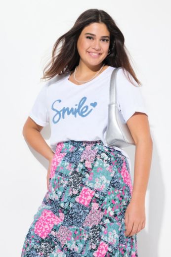 Plus size veliki brojevi Majica kratkih rukava V ovratnika za punije