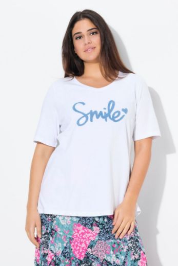 Plus size veliki brojevi Majica kratkih rukava V ovratnika za punije