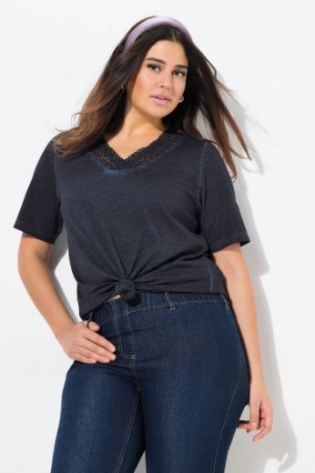 Plus size veliki brojevi Majica kratkih rukava V ovratnika za punije