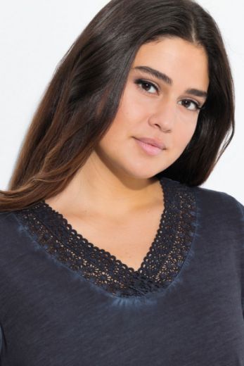 Plus size veliki brojevi Majica kratkih rukava V ovratnika za punije