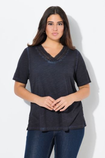 Plus size veliki brojevi Majica kratkih rukava V ovratnika za punije