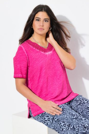 Plus size veliki brojevi Majica kratkih rukava V ovratnika za punije
