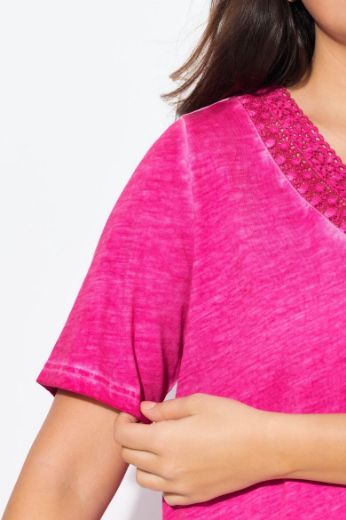 Plus size veliki brojevi Majica kratkih rukava V ovratnika za punije