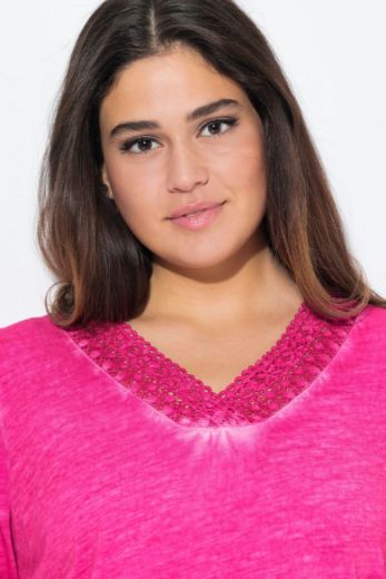 Plus size veliki brojevi Majica kratkih rukava V ovratnika za punije