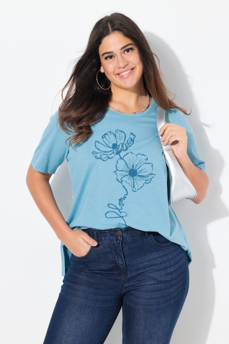 Plus size veliki brojevi Majica kratkih rukava okruglog ovratnika za punije