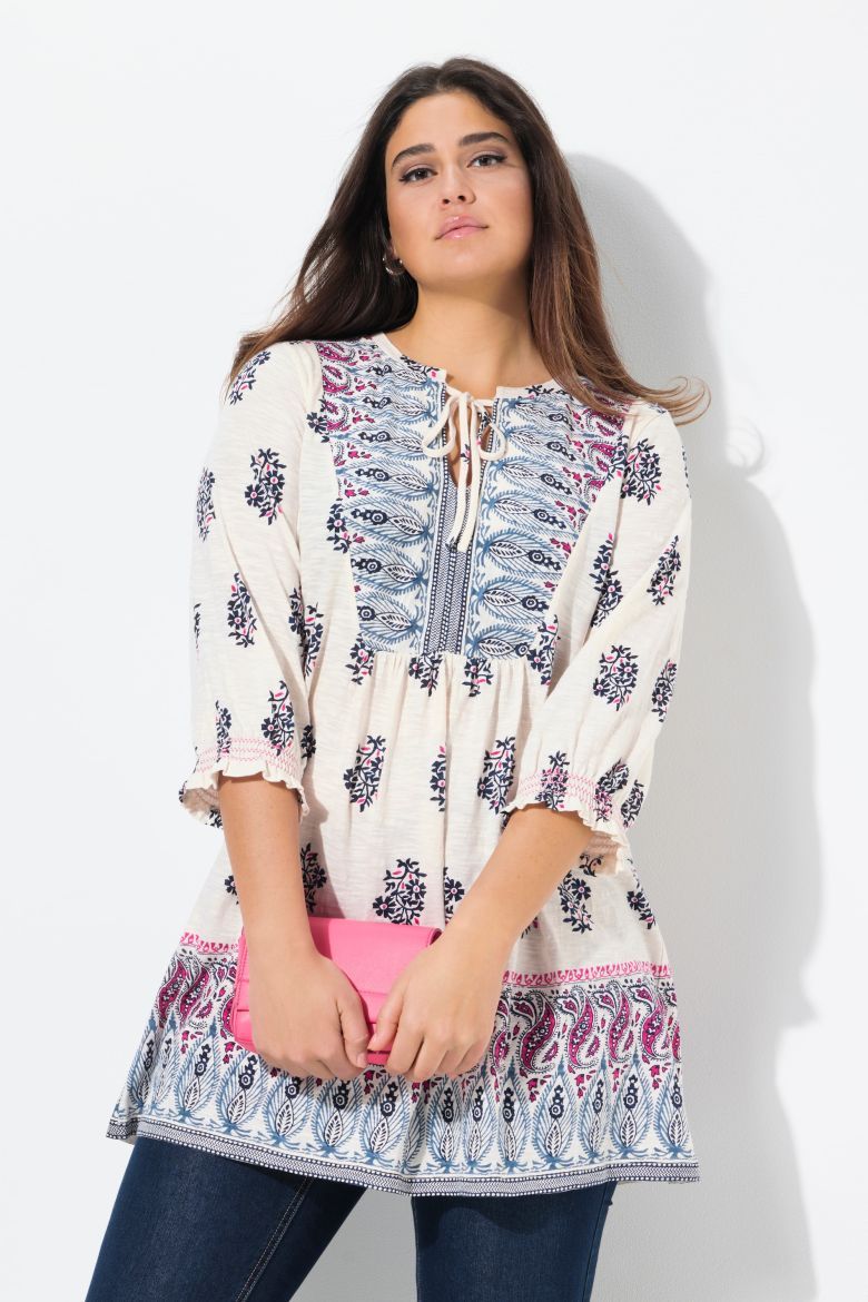 Plus size veliki brojevi Tunika 3/4 rukava A kroja za punije