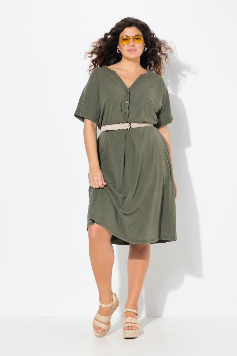 Plus size veliki brojevi Haljina kratkih rukava A kroja za punije