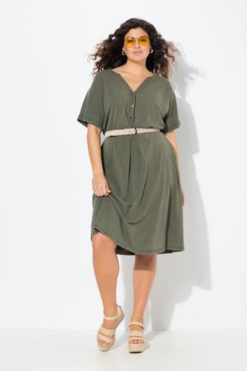 Plus size veliki brojevi Haljina kratkih rukava A kroja za punije