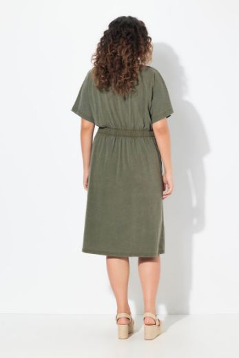 Plus size veliki brojevi Haljina kratkih rukava A kroja za punije