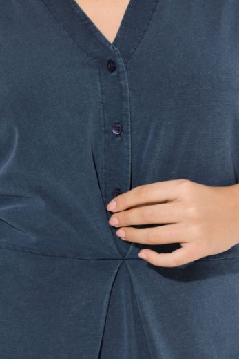 Plus size veliki brojevi Haljina kratkih rukava A kroja za punije