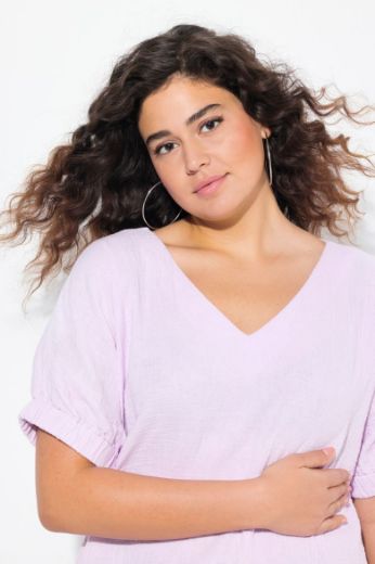 Plus size veliki brojevi Bluza kratkih rukava V ovratnika za punije