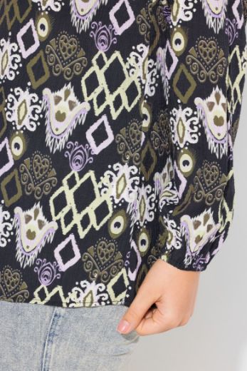 Plus size veliki brojevi Bluza dugih rukava okruglog ovratnika za punije