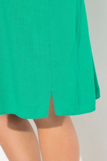 Plus size veliki brojevi Haljina kratkih rukava od mješavine lana za punije