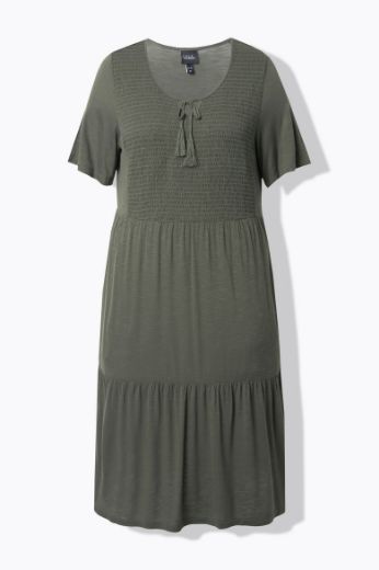 Plus size veliki brojevi Haljina kratkih rukava okruglog ovratnika za punije