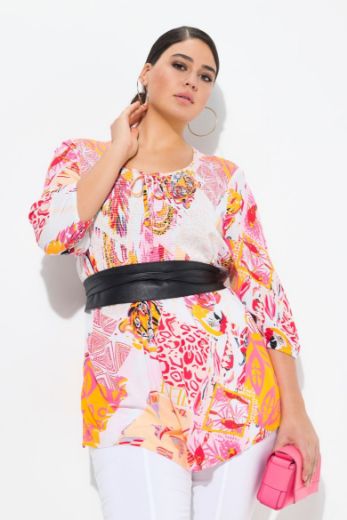 Plus size veliki brojevi Bluza 3/4 rukava A kroja za punije