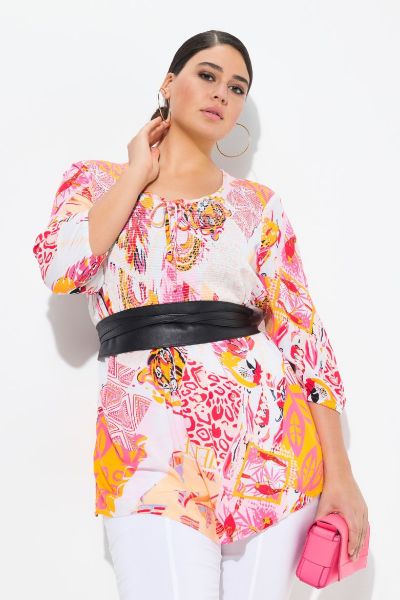 Veliki brojevi Bluza 3/4 rukava A kroja moda za punije