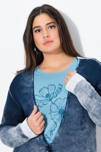 Plus size veliki brojevi Kardigan pleteni na kopčanje za punije