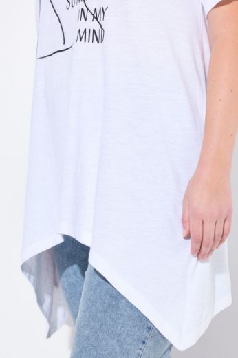 Plus size veliki brojevi Majica kratkih rukava dužeg kroja za punije