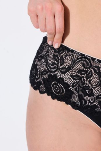 Plus size veliki brojevi Gaćice tange visokog struka  s čipkom za punije