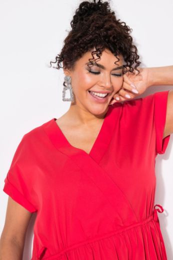Plus size veliki brojevi Haljina maxi kratkih rukava V ovratnika za punije