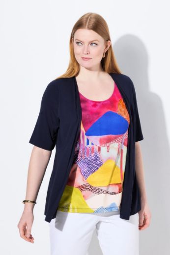 Plus size veliki brojevi Majica 2 u 1 kratkih rukava za punije
