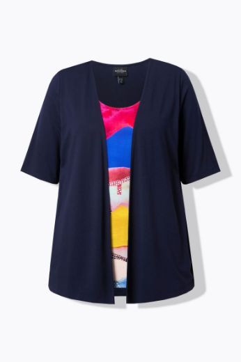 Plus size veliki brojevi Majica 2 u 1 kratkih rukava za punije