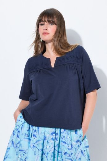 Plus size veliki brojevi Majica kratkih rukava s naborima za punije