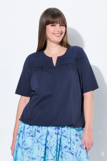 Plus size veliki brojevi Majica kratkih rukava s naborima za punije