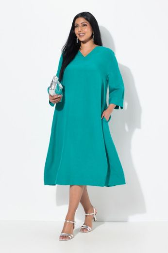 Plus size veliki brojevi Haljina 3/4 rukava A kroja za punije
