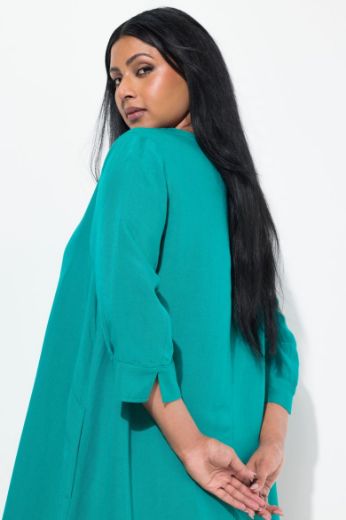 Plus size veliki brojevi Haljina 3/4 rukava A kroja za punije