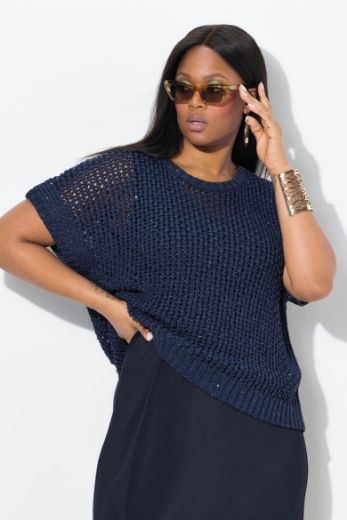 Plus size veliki brojevi Pulover kratkih rukava okruglog ovratnika za punije