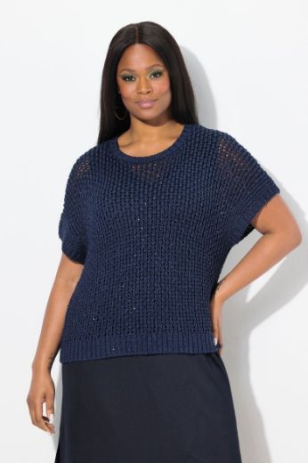 Plus size veliki brojevi Pulover kratkih rukava okruglog ovratnika za punije
