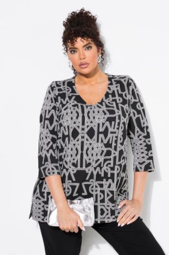 Plus size veliki brojevi Majica 3/4 rukava V ovratnika za punije
