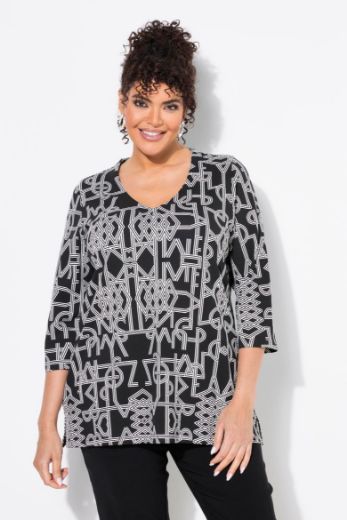 Plus size veliki brojevi Majica 3/4 rukava V ovratnika za punije