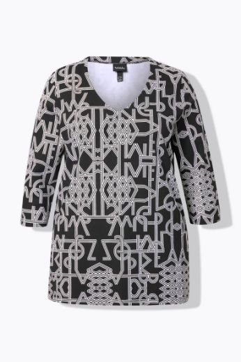 Plus size veliki brojevi Majica 3/4 rukava V ovratnika za punije