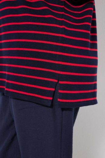 Plus size veliki brojevi Pulover kratkih rukava na pruge za punije