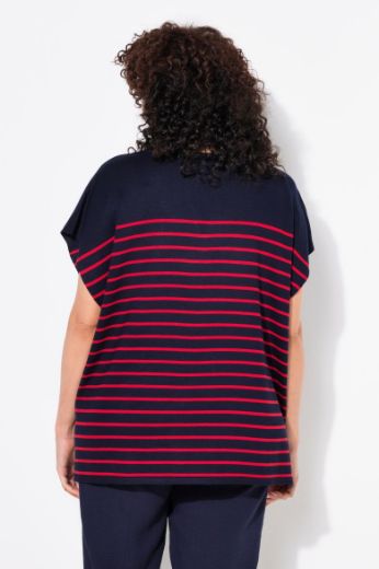Plus size veliki brojevi Pulover kratkih rukava na pruge za punije