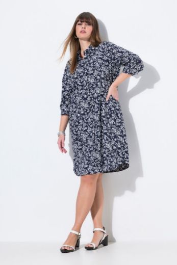 Plus size veliki brojevi Haljina 3/4 rukava A kroja za punije