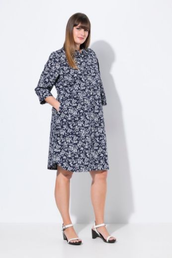 Plus size veliki brojevi Haljina 3/4 rukava A kroja za punije