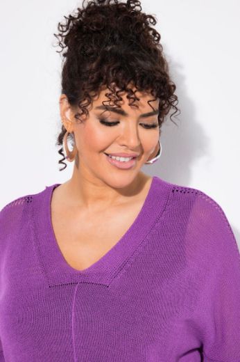Plus size veliki brojevi Pulover polu rukava V ovratnika za punije
