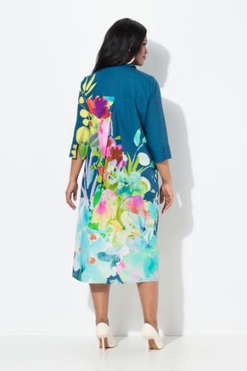 Plus size veliki brojevi Haljina midi 3/4 rukava za punije