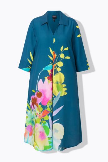 Plus size veliki brojevi Haljina midi 3/4 rukava za punije